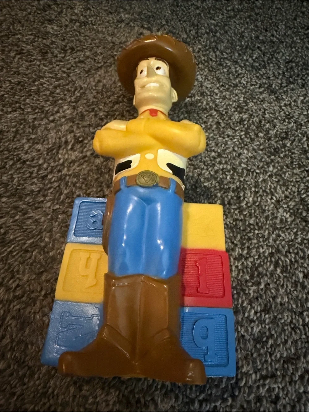 Vintage 1995 Disney Pixar Toy Story Woody Squeeze Bottle, originally offered a